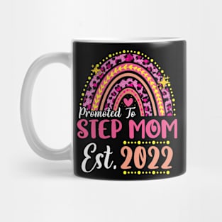 Promoted to Step Mom Est.2022 Rainbow Stepmother to Be New Stepmother Mug